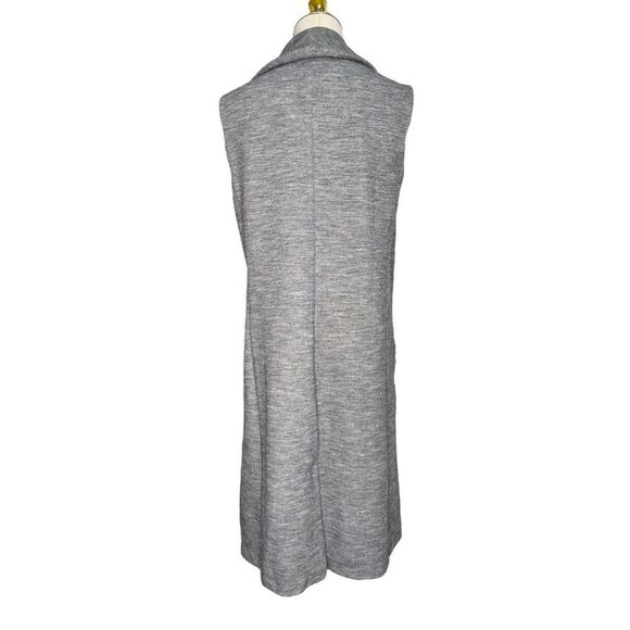 Halogen Women’s Medium Long Sleeveless Duster Cardigan Vest Gray Pockets - Picture 4 of 6
